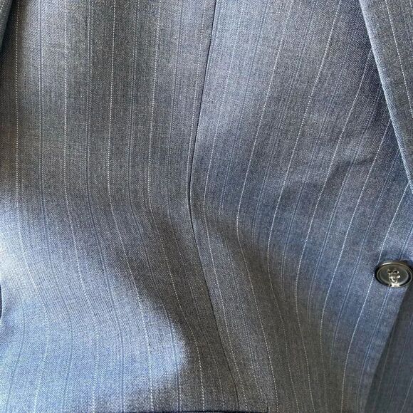 Ralph Lauren Canada 100% Wool Gray Striped Blazer Sport Jacket 38R *EXCELLENT* - Picture 2 of 13